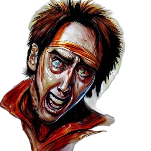 face, jacket, comic book art, photorealistic transparent PNG cut-out