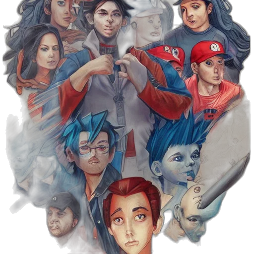 staff, comic book art, concept art, anime transparent PNG cut-out