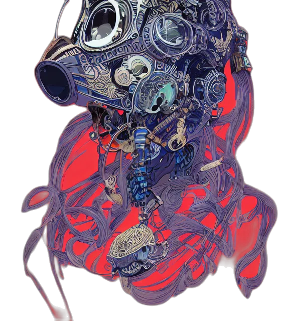 mask, robot, face, creature transparent PNG cut-out