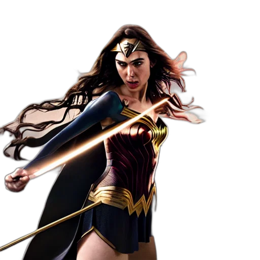 comic book art, concept art, gal, gadot transparent PNG cut-out