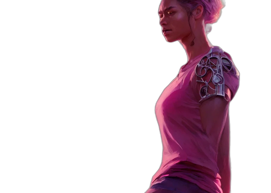 dress, staff, jewelry, face, concept art, photorealistic, cyberpunk, fantasy art transparent PNG cut-out