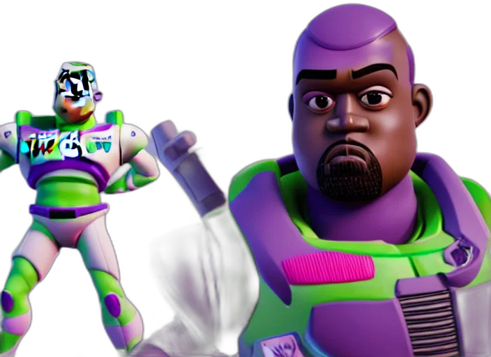 robot, concept art, 3d render, cartoon, comic book art, kanye, west, buzz transparent PNG cut-out