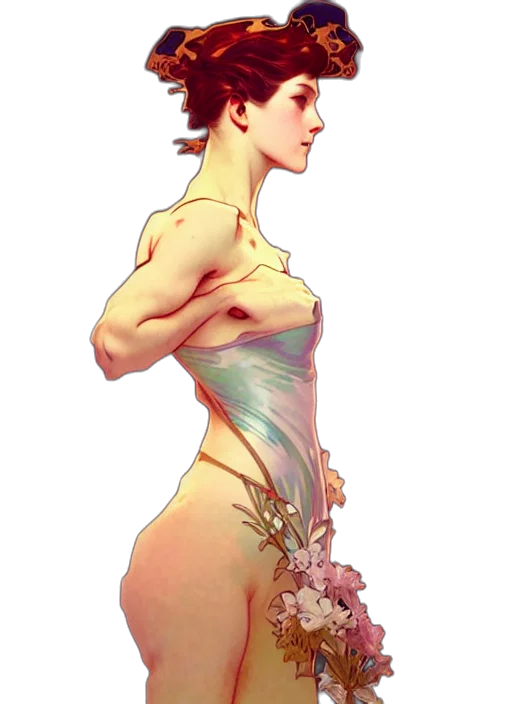 dress, flower, crown, concept art transparent PNG cut-out