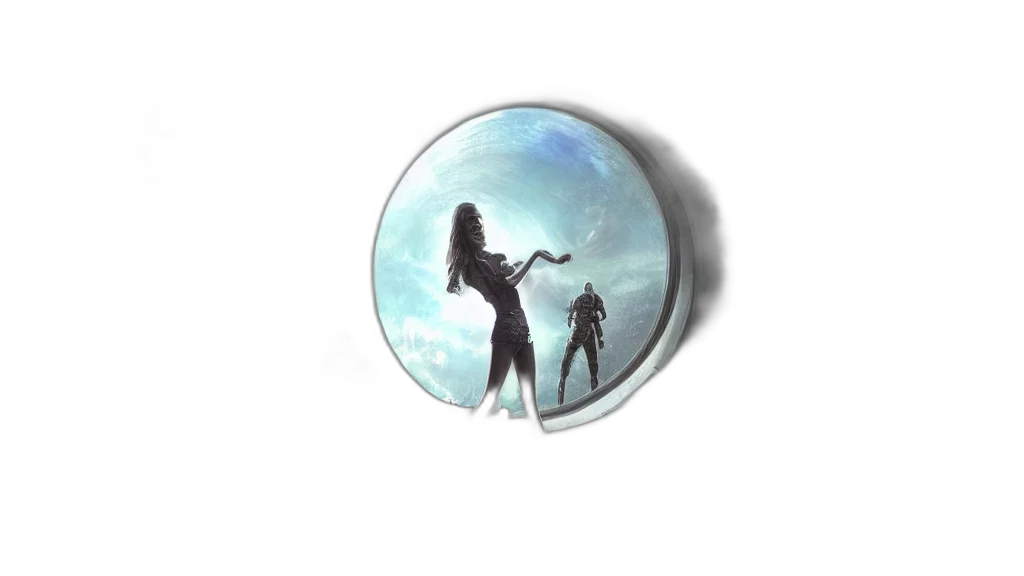 jewelry, concept art, fantasy art, 3d render, outer space, underwater, fog, aliens transparent PNG cut-out