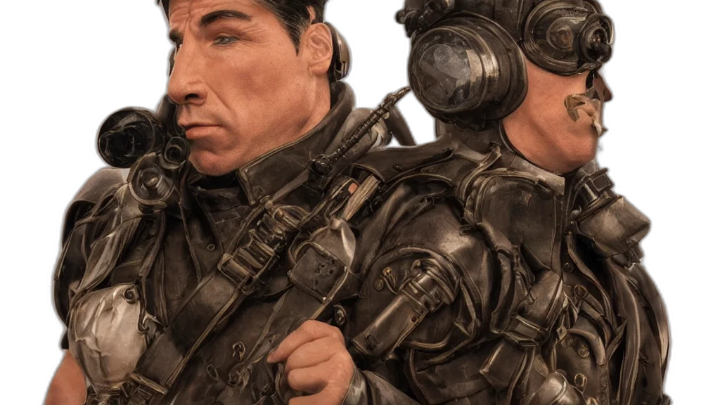 face, concept art, outer space, john, travolta, dieselpunk, warrior, meditating transparent PNG cut-out