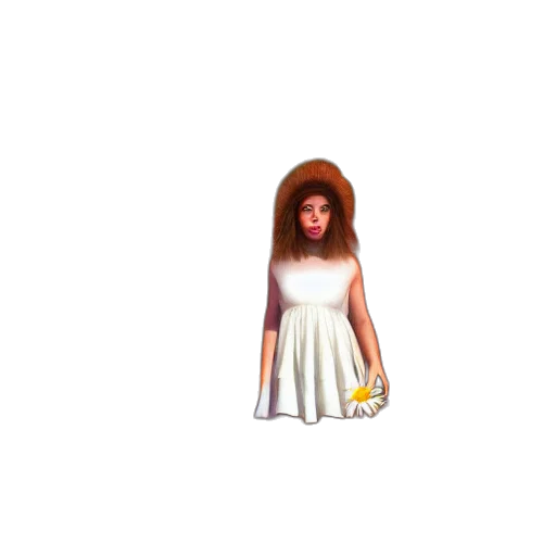 dress, hair, creature, staff, pixel art, concept art, 3d render, photorealistic transparent PNG cut-out