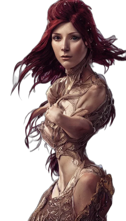 dress, face, fantasy art, concept art transparent PNG cut-out
