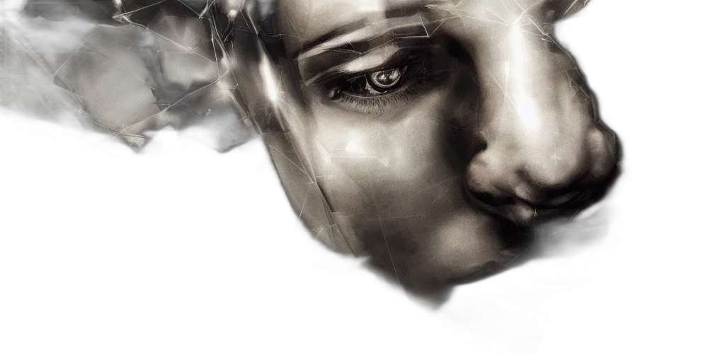 face, mask, jewelry, robot, photorealistic, fantasy art, concept art, comic book art transparent PNG cut-out