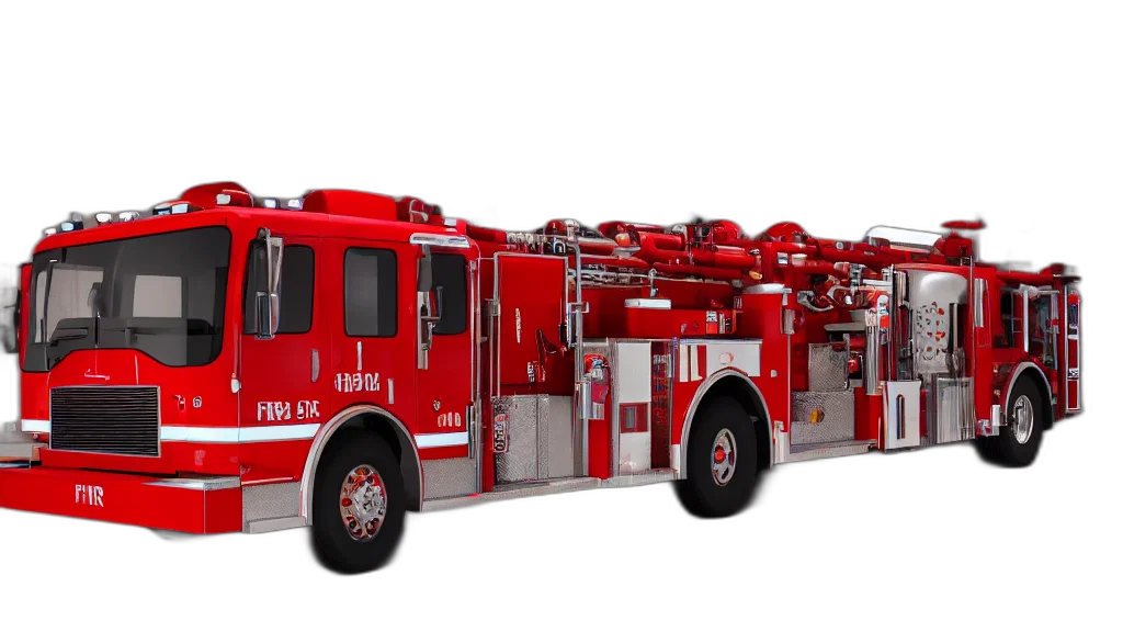 weapon, staff, 3d render, concept art, fire, firetruck, firestation, octane transparent PNG cut-out