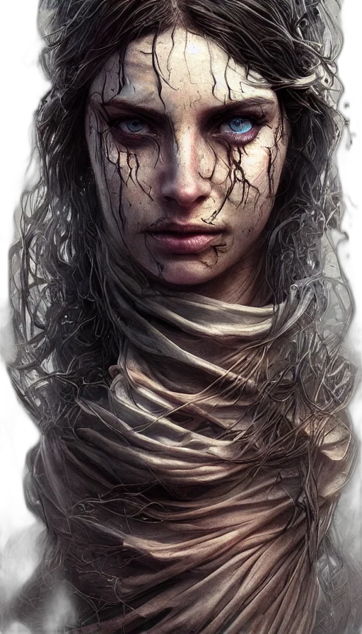 face, hair, mask, dress transparent PNG cut-out