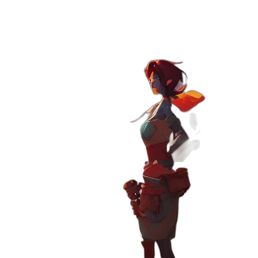 dress, staff, weapon, robot transparent PNG cut-out