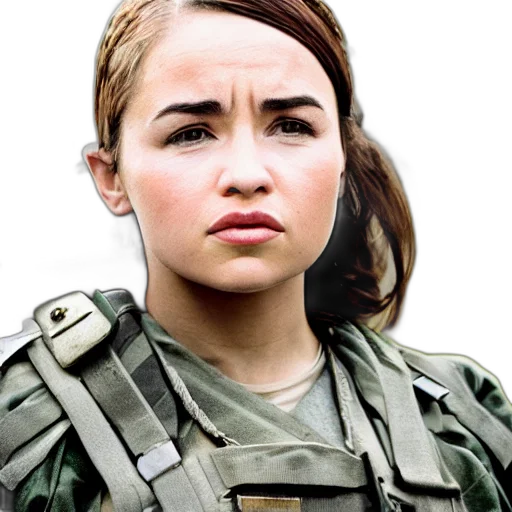 face, weapon, hair, jacket transparent PNG cut-out