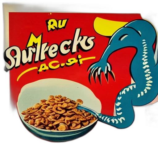 food, dragon, animal, mask, photorealistic, advertisement, cereal, meant transparent PNG cut-out