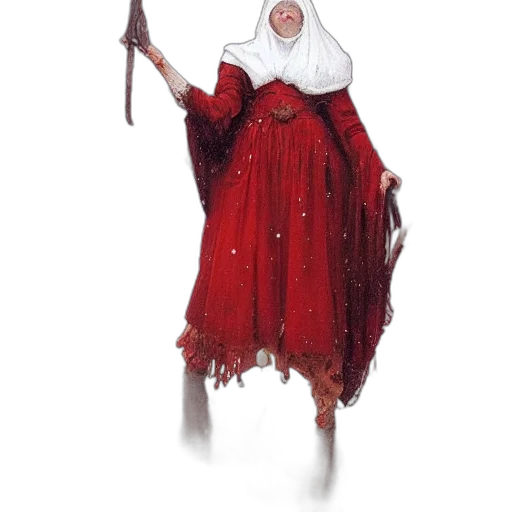 dress, staff, mask, hat transparent PNG cut-out