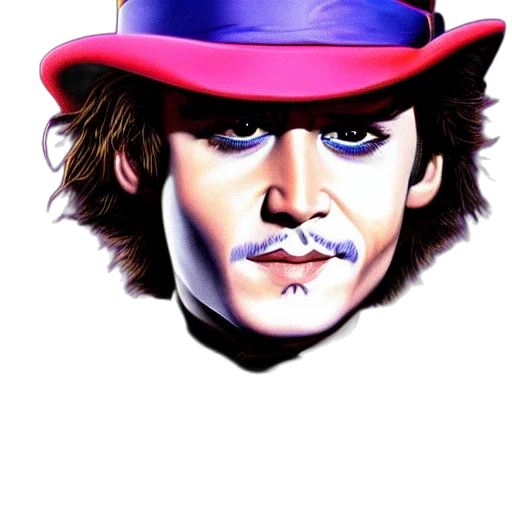 face, hat, mask, comic book art, photorealistic, cartoon, concept art, portrait transparent PNG cut-out