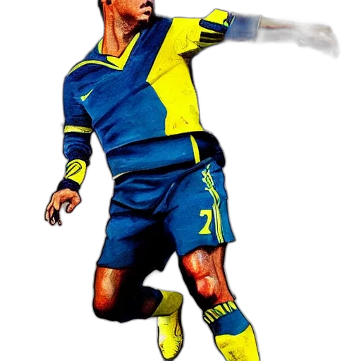 staff, photorealistic, concept art, pixel art, cartoon, portrait, ronaldo, fenomeno transparent PNG cut-out