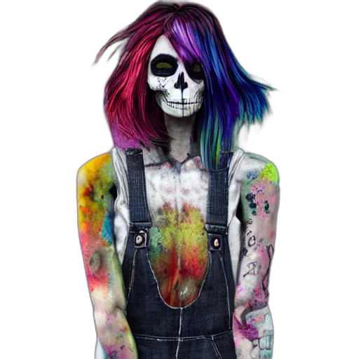 dress, jacket, mask, face, watercolor, cyberpunk, fantasy art, photorealistic transparent PNG cut-out