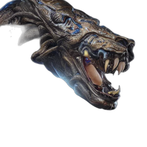 dragon, creature, face, mask, concept art, fantasy art, photorealistic, 3d render transparent PNG cut-out