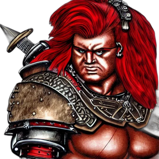 sword, fantasy art, concept art, comic book art, pixel art, bulky, muscular, scottish transparent PNG cut-out