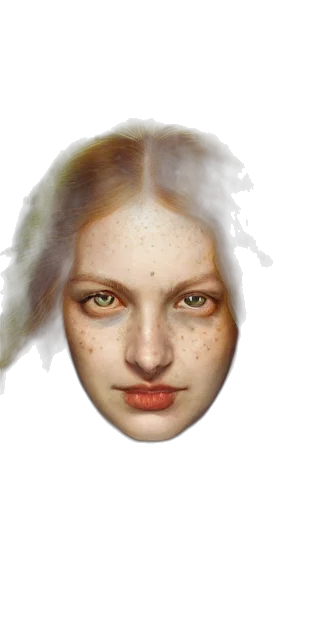 face, mask, hair, crown, photorealistic, fantasy art, 3d render, concept art transparent PNG cut-out