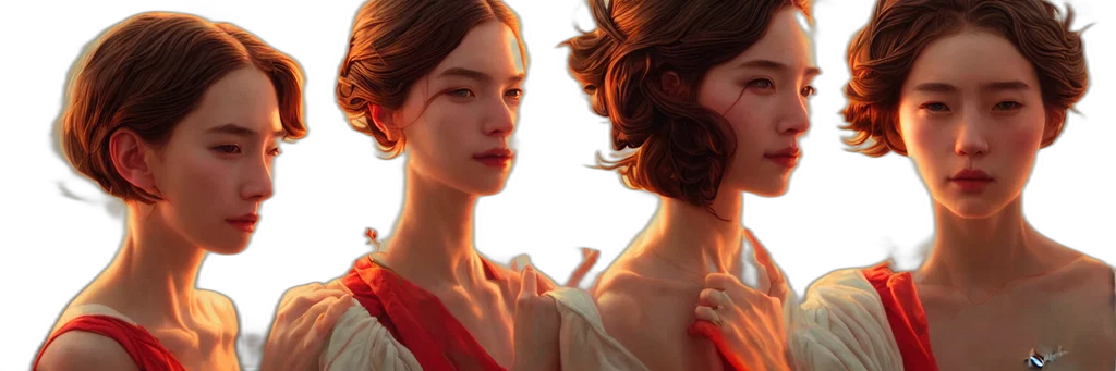 dress, face, photorealistic, concept art transparent PNG cut-out