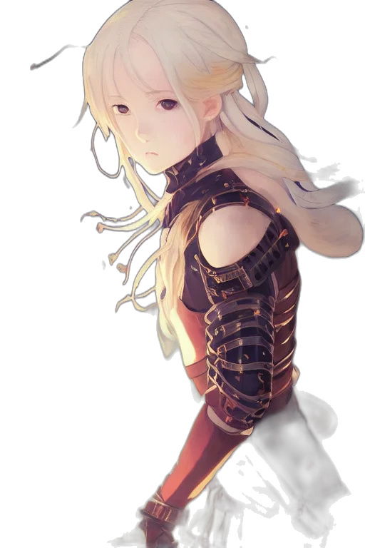 dress, dragon, hair, sword transparent PNG cut-out