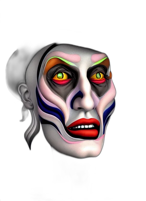 mask, face, 3d render, concept art transparent PNG cut-out