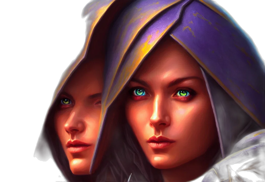 face, fantasy art, concept art, photorealistic, 3d render, hyperrealist, distant, portrait transparent PNG cut-out