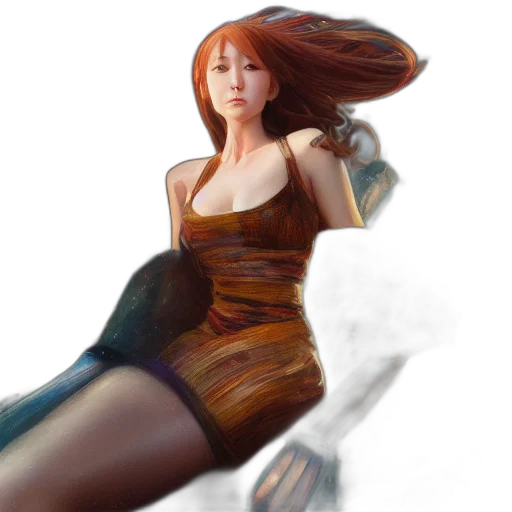 dress, robot, staff, weapon transparent PNG cut-out