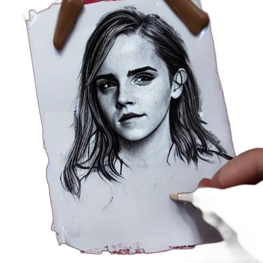 face, mask, hair, photorealistic, pencil sketch, cartoon, concept art, emma transparent PNG cut-out