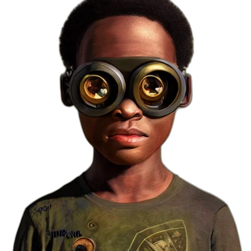 mask, face, robot, staff, concept art, 3d render, photorealistic, comic book art transparent PNG cut-out