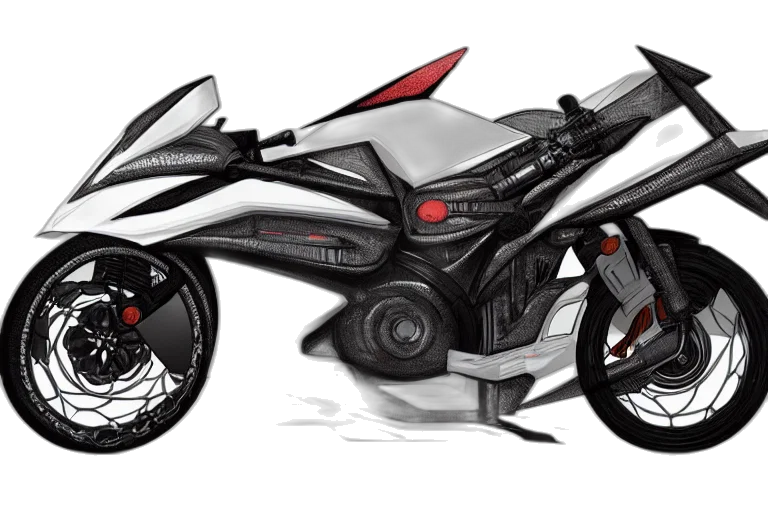 3d render, concept art, photorealistic, cartoon, blade, runner, honda, cbr transparent PNG cut-out
