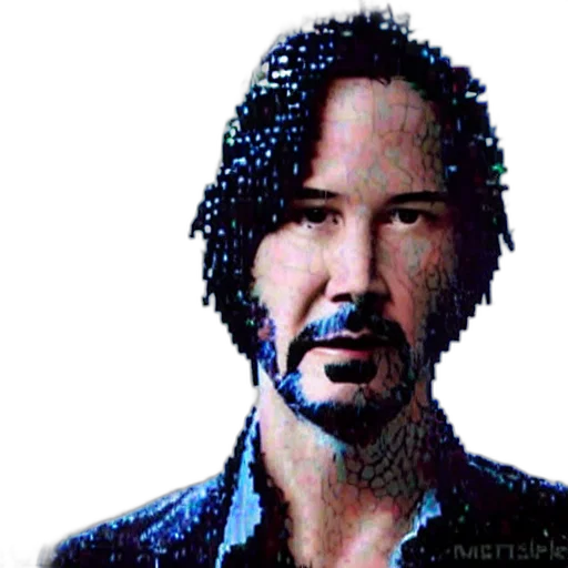 hair, robot, face, pixel art, photorealistic, comic book art, cartoon, blue transparent PNG cut-out