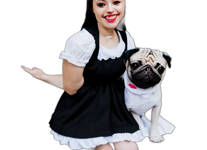 dress, animal, creature, staff transparent PNG cut-out