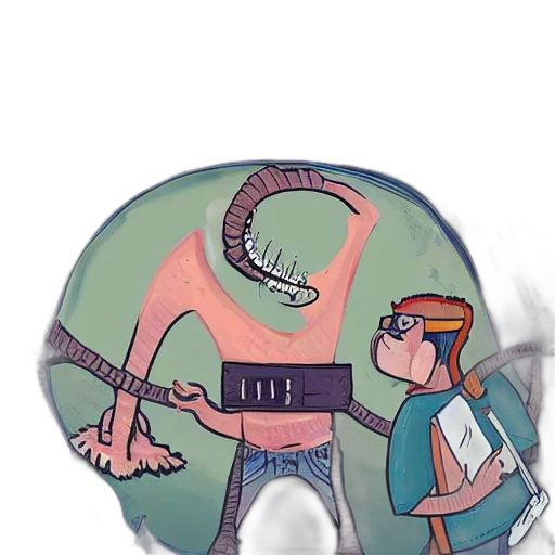 robot, weapon, sword, staff, concept art, cartoon, cyberpunk, comic book art transparent PNG cut-out