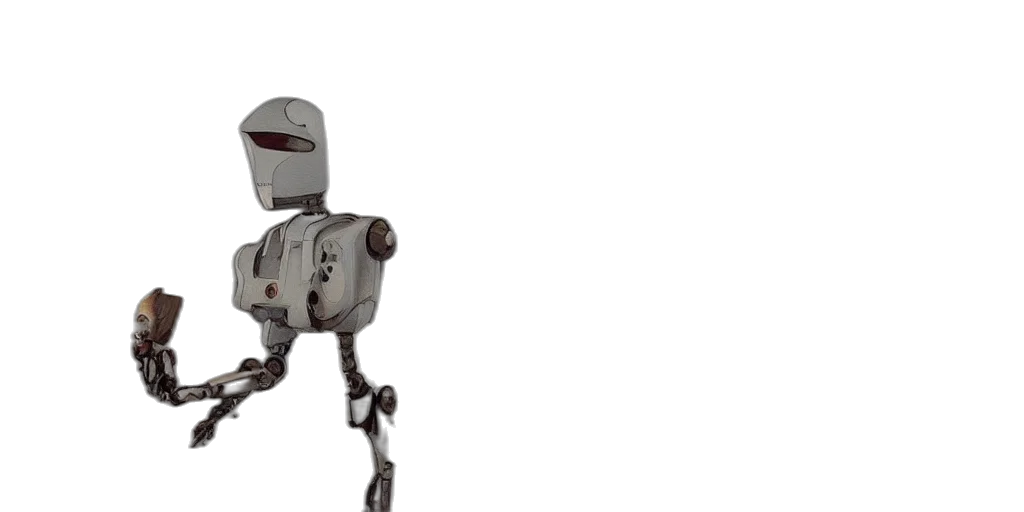 robot, staff, weapon, creature transparent PNG cut-out
