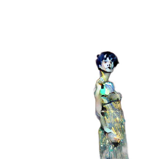 dress, staff, robot, jewelry, 3d render, vaporwave, concept art, pixel art transparent PNG cut-out