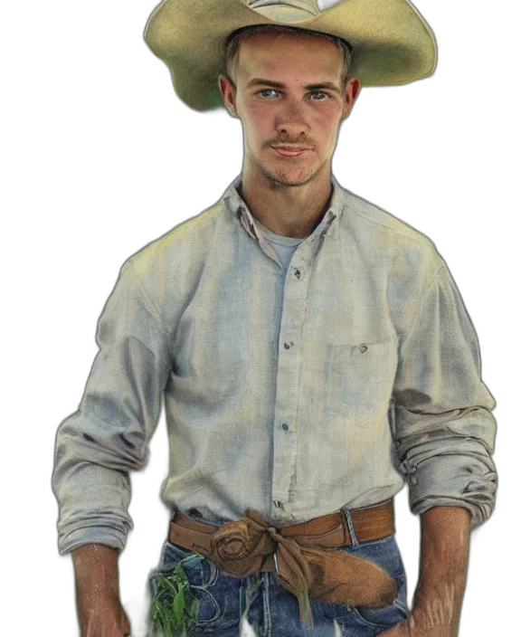 hat, staff, jacket, face transparent PNG cut-out