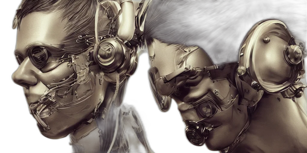 robot, mask, face, concept art transparent PNG cut-out