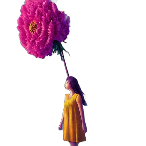 flower, dress, umbrella, staff transparent PNG cut-out