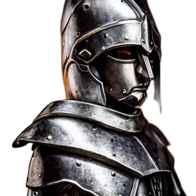 robot, sword, mask, face, 3d render, concept art, fantasy art, photorealistic transparent PNG cut-out