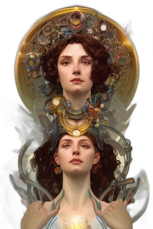 crown, face, jewelry, concept art, fantasy art, photorealistic, comic book art, underwater transparent PNG cut-out