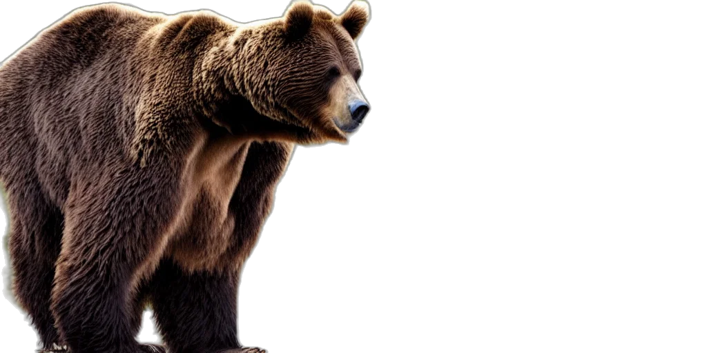 animal, creature, photorealistic, concept art, 3d render, brown, bear, tzar transparent PNG cut-out
