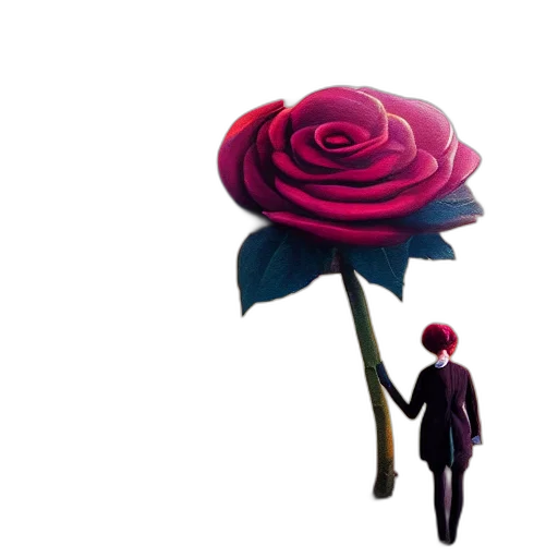 flower, umbrella, staff, crown, 3d render, pixel art, concept art, vaporwave transparent PNG cut-out