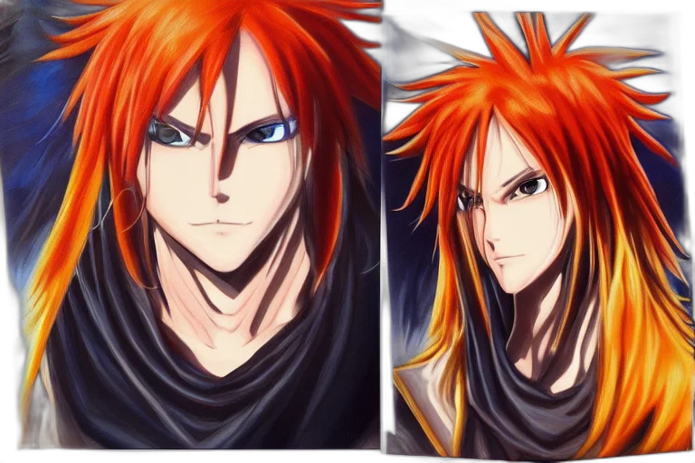 anime, concept art, fantasy art, photorealistic, monochrome, red, bleach, fantasy transparent PNG cut-out