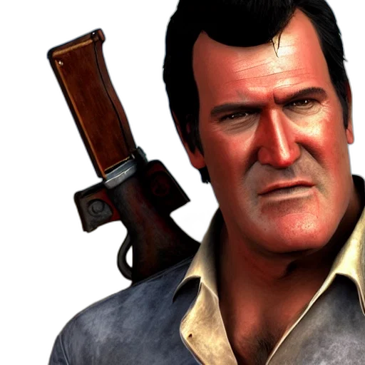 weapon, concept art, 3d render, photorealistic, comic book art, screenshot, bruce, campbell transparent PNG cut-out