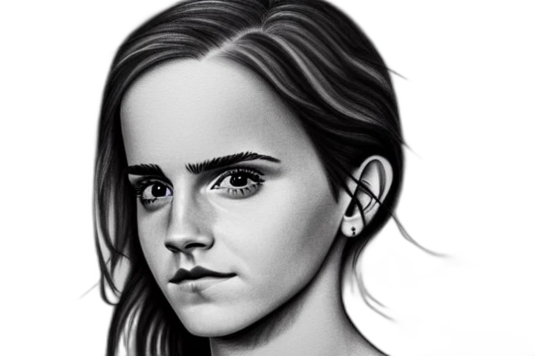 face, jewelry, photorealistic, pencil sketch, cartoon, fantasy art, emma, watson transparent PNG cut-out