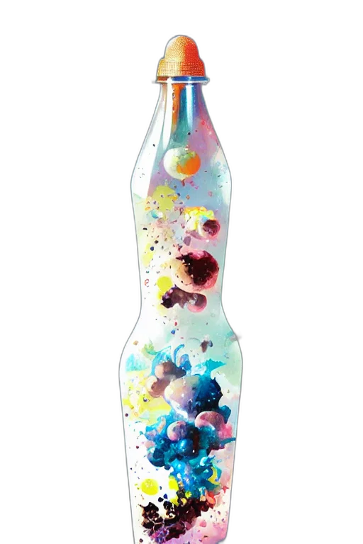 bottle, staff, dress, weapon, watercolor, photorealistic, concept art, outer space transparent PNG cut-out