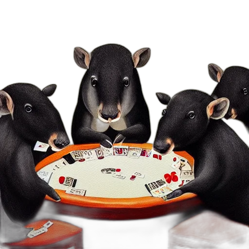 painting, tapirs, playing, poker transparent PNG cut-out