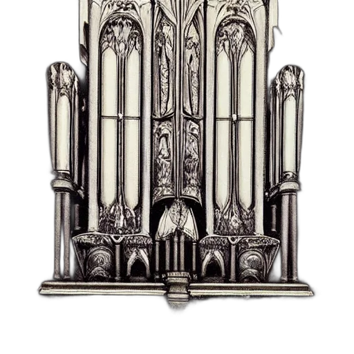 crown, furniture, jewelry, sword, 3d render, pipe, organ, music transparent PNG cut-out